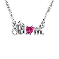 Graceful Mom Heart Birthstone Pendant