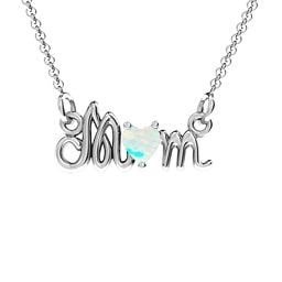Graceful Mom Heart Birthstone Pendant