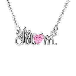 Graceful Mom Heart Birthstone Pendant