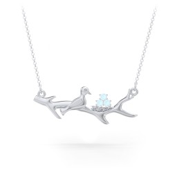 Mother's Nest with 1-5 Stones Pendant in 925 Sterling Silver with Blue Topaz, Cubic Zirconia, and Pink Tourmaline