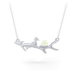 Mother's Nest with 1-5 Stones Pendant in 925 Sterling Silver with Peridot, Cubic Zirconia, and Pink Tourmaline
