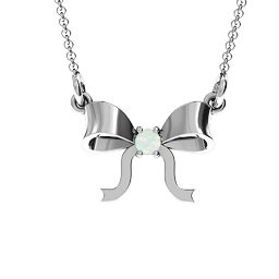 Put A Bow On It Pendant in 925 Sterling Silver with Opal