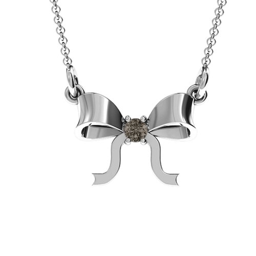 Put A Bow On It Pendant – Sterling Silver with Smokey Quartz