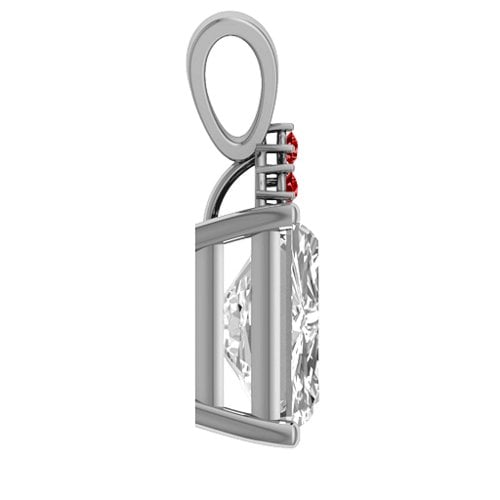 Emerald Cut Solitaire with Accents Pendant