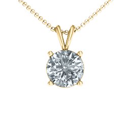 Graceful Round Solitaire Pendant in 18K Gold Plated Silver