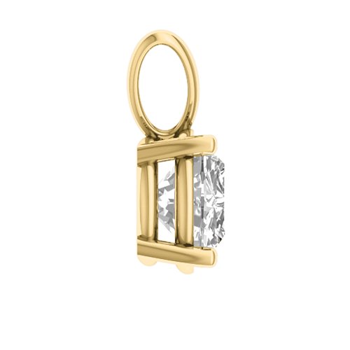 Graceful Round Solitaire Pendant – 18K Gold Plated Silver with White Premium Zirconia