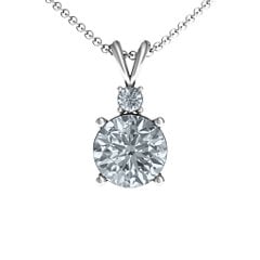 Graceful Round Solitaire with Accent Pendant