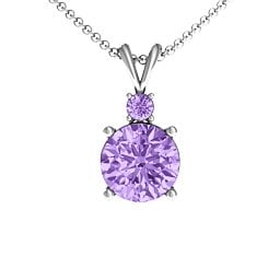 Graceful Round Solitaire with Accent Pendant