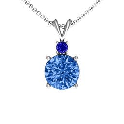 Graceful Round Solitaire with Accent Pendant