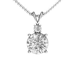 Graceful Round Solitaire with Accent Pendant