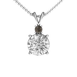 Graceful Round Solitaire with Accent Pendant
