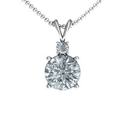 Graceful Round Solitaire with Accent Pendant