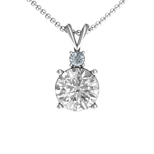 Graceful Round Solitaire with Accent Pendant