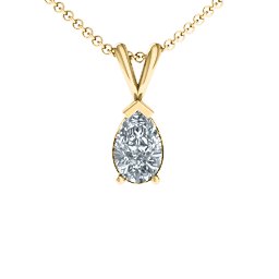 Pear Cut Elegance Pendant in 18K Gold Plated Silver