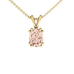 Angelic Oval Cut Pendant in 18K Gold Plated Silver with Morganite
