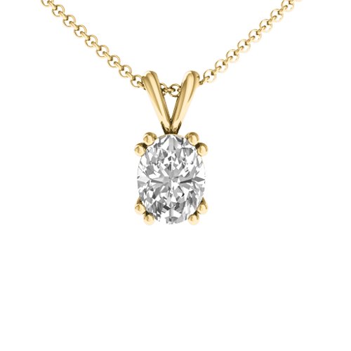 Angelic Oval Cut Pendant – 18K Gold Plated Silver with White Premium Zirconia