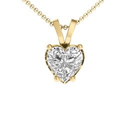 Opulent Heart Pendant in 18K Gold Plated Silver with White Premium Zirconia