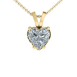 Opulent Heart Pendant in 18K Gold Plated Silver