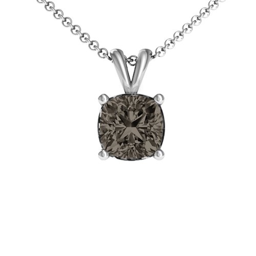 Chelsea Solitaire Pendant – Sterling Silver with Smokey Quartz
