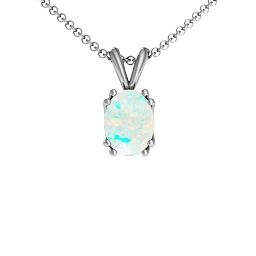 Larissa Solitaire Pendant in 925 Sterling Silver with Opal