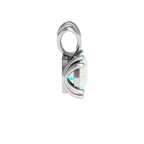 Larissa Solitaire Pendant – Sterling Silver with Opal