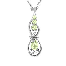 Ornate Butterfly Infinity Pendant in 925 Sterling Silver with Peridot