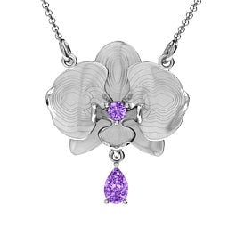 Orchid and Pear Drop Pendant