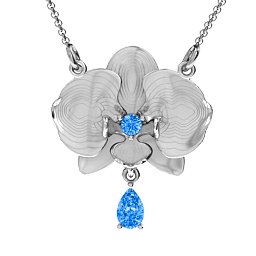 Orchid and Pear Drop Pendant