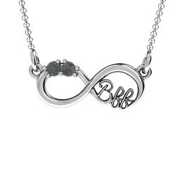 2-4 Stone BFF Infinity Pendant in 925 Sterling Silver with Alexandrite and Cubic Zirconia