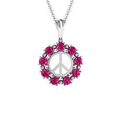 Peace Sign with Stones Pendant