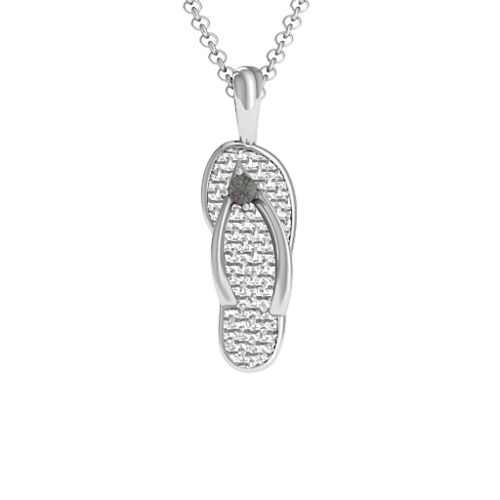 Flip Flop Pendant – Sterling Silver with Alexandrite