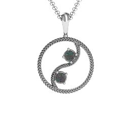 Personalised Yin Yang Pendant in 925 Sterling Silver with Alexandrite