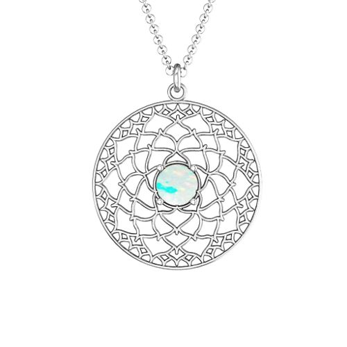 Crown Chakra Pendant – Sterling Silver with Opal
