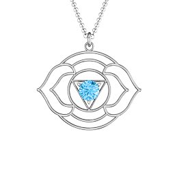 Third Eye Chakra Pendant in 925 Sterling Silver with Blue Topaz