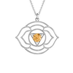 Third Eye Chakra Pendant in 925 Sterling Silver with Citrine