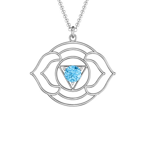 Third Eye Chakra Pendant – Sterling Silver with Blue Topaz