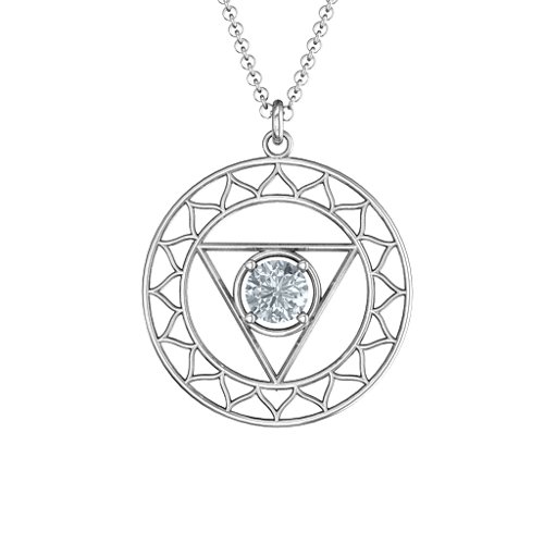 Throat Chakra Pendant – Sterling Silver with Cubic Zirconia