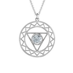 Throat Chakra Pendant – Sterling Silver with Cubic Zirconia