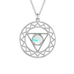 Throat Chakra Pendant in 925 Sterling Silver with Opal