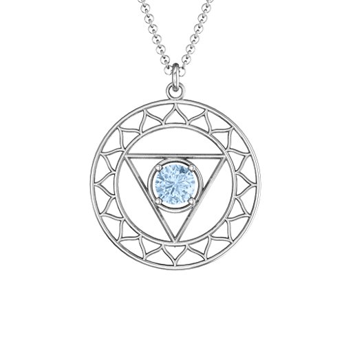 Throat Chakra Pendant – Sterling Silver with Aquamarine