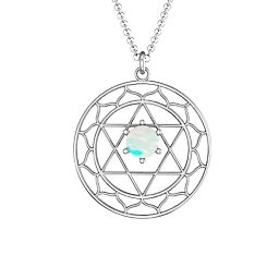 Heart Chakra Pendant in 925 Sterling Silver with Opal
