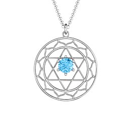 Heart Chakra Pendant in 925 Sterling Silver with Blue Topaz