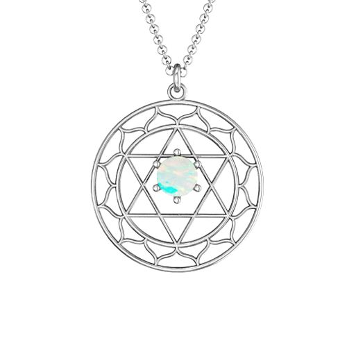 Heart Chakra Pendant – Sterling Silver with Opal