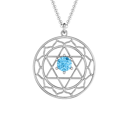 Heart Chakra Pendant – Sterling Silver with Blue Topaz