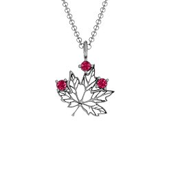 Maple Leaf with Stone Pendant