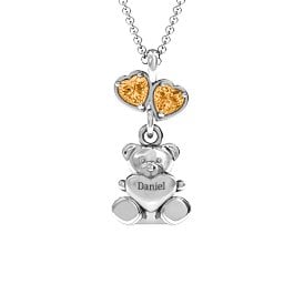 Teddy Bear with Stones Pendant