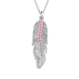 Feather with Accent Stones Pendant
