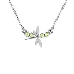 Dragonfly Pendant in 925 Sterling Silver with Peridot