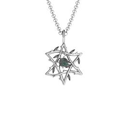 Olive Branch Star of David Pendant in 925 Sterling Silver with Alexandrite