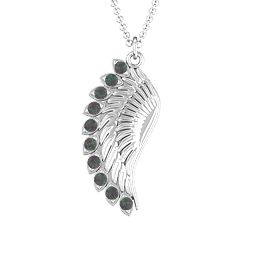 Wing Pendant with Stones in 925 Sterling Silver with Alexandrite